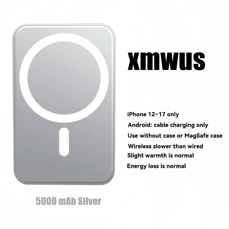 Ultimate 5000mAh Magnetic Power Bank for iPhone 12-17 Series – Effortless Wireless Charging for On-the-Go Convenience!