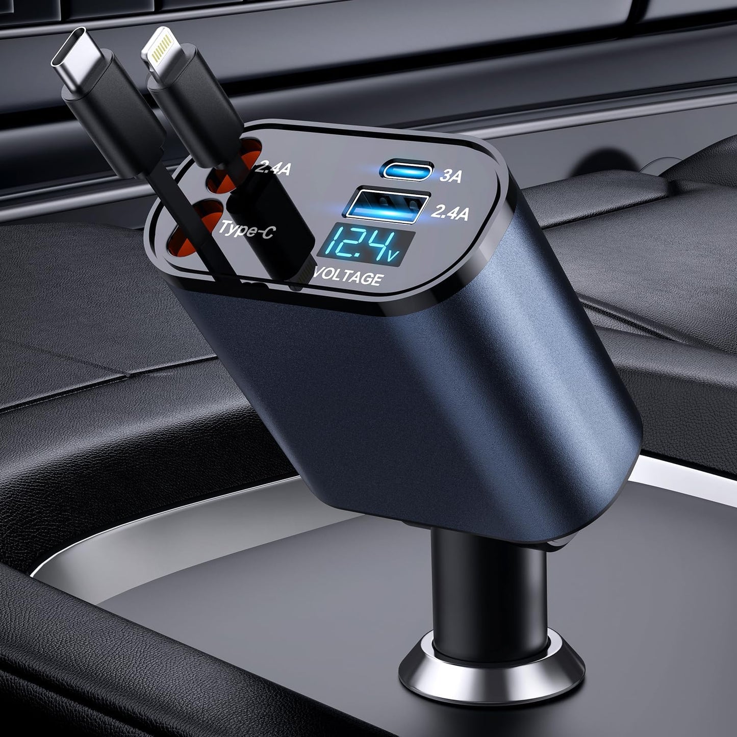 DriveCharge Pro | Cargador Retráctil para Auto 66W