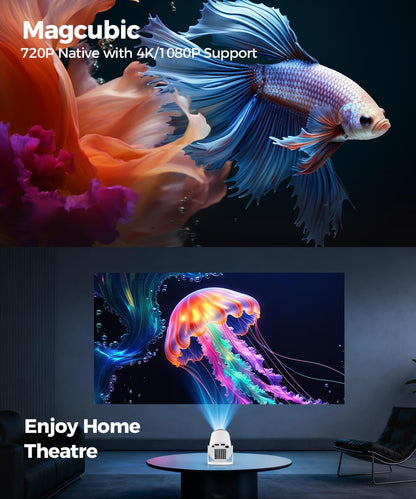 Experience the Future of Home Entertainment with the HY300Pro Mini Projector - Smart, Portable, 4K Support, and Wireless Connectivity