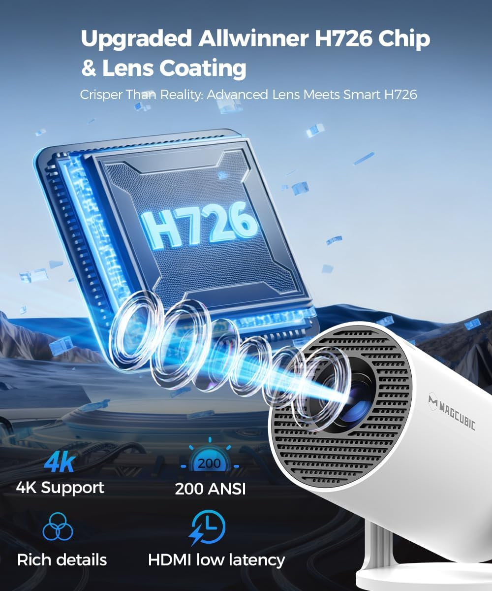 Experience the Future of Home Entertainment with the HY300Pro Mini Projector - Smart, Portable, 4K Support, and Wireless Connectivity