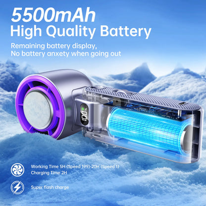 Coolhill Portable Fan Handheld High Speed Fan 199 Adjustable Levels Foldable for Summer Travel Vacation Essentials& Outdoor Activities Cool Fan