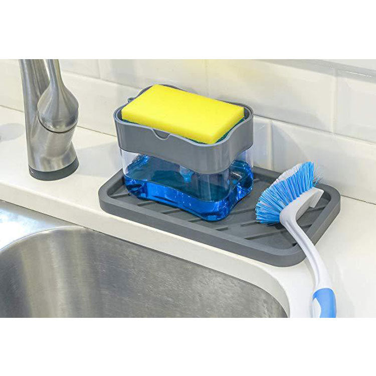Dispensador de jabón con porta esponja