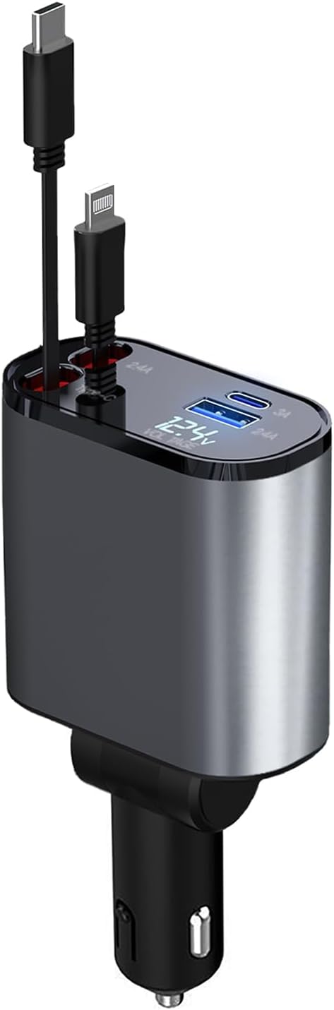 DriveCharge Pro | Cargador Retráctil para Auto 66W