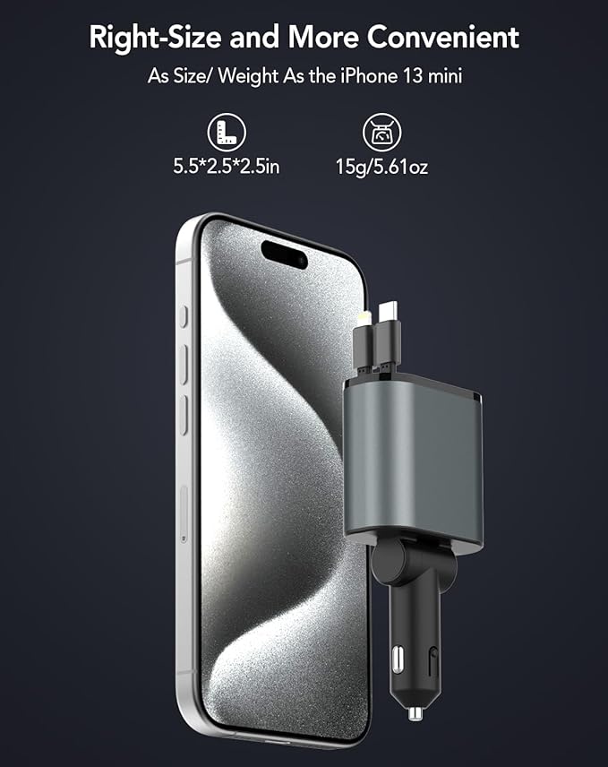 DriveCharge Pro | Cargador Retráctil para Auto 66W