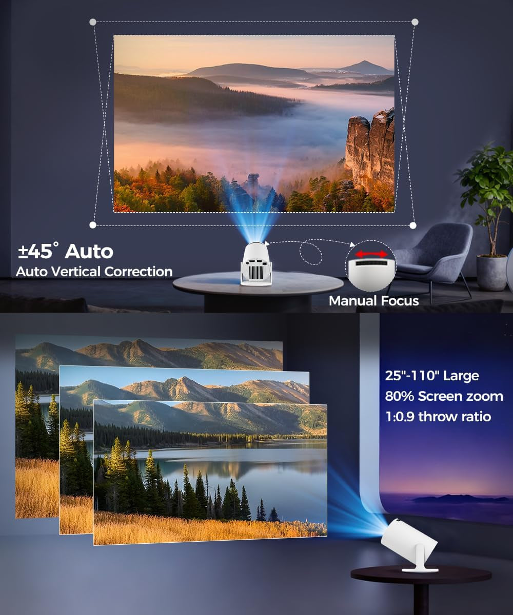 Experience the Future of Home Entertainment with the HY300Pro Mini Projector - Smart, Portable, 4K Support, and Wireless Connectivity