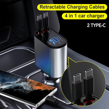 DriveCharge Pro | Cargador Retráctil para Auto 66W