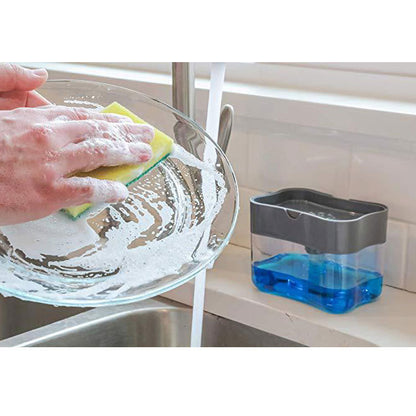 Dispensador de jabón con porta esponja