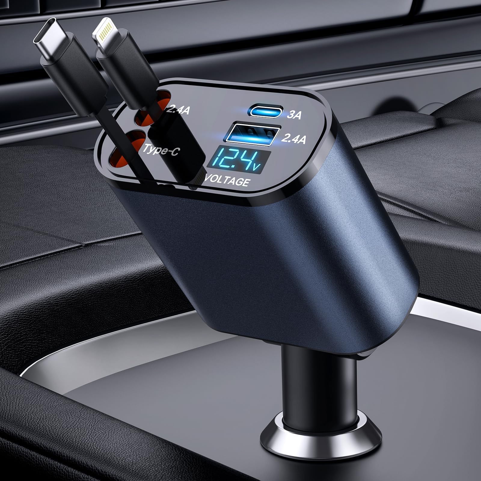 DriveCharge Pro | Cargador Retráctil para Auto 66W
