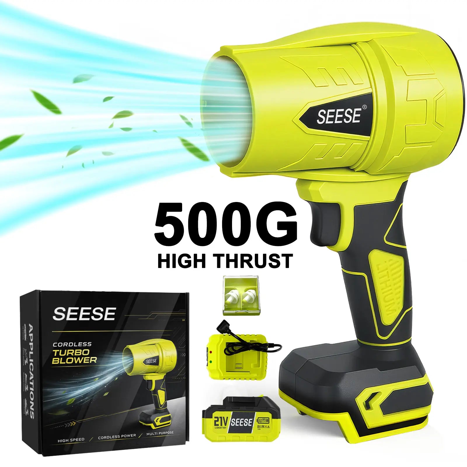 【Dealsforyoudays】Seese Turbo Jet Blower,Leaf Blower, Violent Turbo Fan, Pure Copper Motor,Car Drying after Wash, Handheld Snow Blower,Cordless Turbo Power Air Duster,Home Improve,Garden Mainte Holiday Gifts