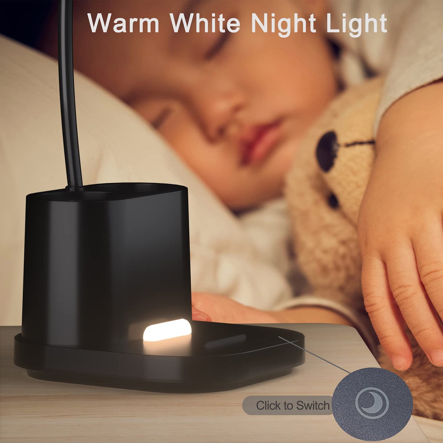 GlowDesk Kids | Lámpara LED Recargable con Organizador