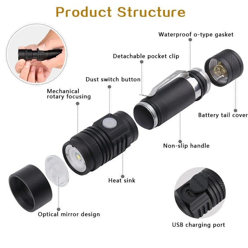 UltraBeam Pro | Linterna LED Recargable de Alta Potencia